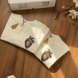 <span class=keywords><strong>T</strong></span>-Shirt da Uomo Personalizzata con Ricamo Anatomico a Cuore, Oversize, Manica Corta, Streetwear Y2k, Top Casual Grunge - Product Image 2