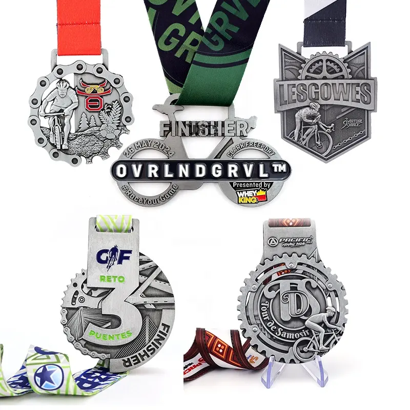 Manufacturer Free Design Medals Custom Cycling Sports Award Bicycle Bike 3D Race Metal Medals