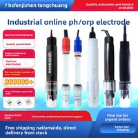 Sonde d'électrode pH/ORP industrielle en verre haute température JiShen, conception composite en PTFE pour la désulfuration des eaux usées