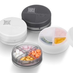 4 ngăn túi duy nhất nhỏ không thấm nước nhựa di động vòng du lịch nhắc nhở container lưu trữ Organizer trường hợp <span class=keywords><strong>Pill</strong></span> <span class=keywords><strong>Box</strong></span> - Product Image 5