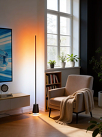 Lampe de sol LED en aluminium RGBIC CCT 1.65 avec haut-parleur intégré, synchronisation musicale, double zone, application Tuya, télécommande, pour coin de jeu, salle de cinéma maison