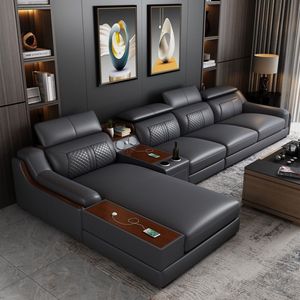 高級チェスターフィールドソファセット 1+2+3 本革製 L字型 モダンデザイン リビングルーム ホテル＆アパートメント向け - Product Image 6