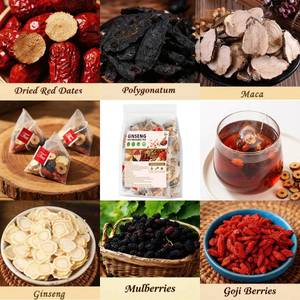 Cinq Trésors Ginseng Thé Herbal Vapeur Brute de Haute Qualité en Sachets Mélange Traditionnel Chinois Thé Santé Recharge Énergétique Hommes - Product Image 1