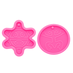 DY0693 Moule en silicone brillant INDIAN SUN pour porte-clés Résine époxy Artisanat Coqui taino pr drapeau Moules DIY Moule à breloques fait main - Product Image 1