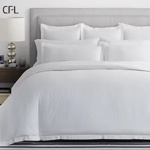 Bed Linen 5 star 0.5 strip hotel bedding 100% cotton king size hotel bed sheets white duvet cover