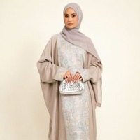 Ensemble Abaya Mosaïque pour Femmes, Hijab Inclus, Vêtements Modestes, Vêtements Musulmans Islamiques
