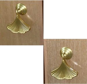 Geenite Furniture Knob Handles Golden Drop Pendant <b>Pull</b> Handle Fashion Ginkgo Leaf Shape Dresser Knobs For Kitchen Bathroom Cabi - Product Image 5