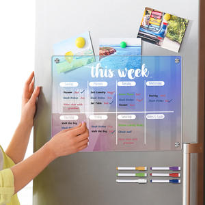 Tableau de calendrier hebdomadaire magnétique en acrylique transparent, design Art Déco, certifié EN71, taille et forme personnalisables, pour réfrigérateur, pour écrire - Product Image 4