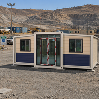 Maison conteneur pliable portable 4 lits, extensible, pour logements temporaires des employés sur site, camps d'usine