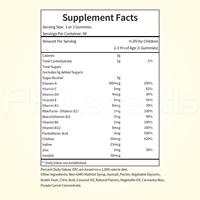 Complément Nutritionnel Quotidien Sans Sucre Soutien Immunitaire Vitamine D3 Gommes pour Enfants Multivitamines Gommes
