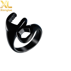 Bague unisexe pour motard, design unique, style clé à molette, poli miroir, plaqué or 18K et or 10K, bijou cadeau - Product Image 2