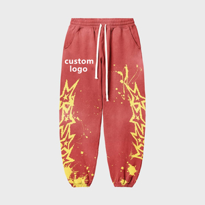 Survêtements amples et décontractés à rayures avec logo personnalisé OEM, coupe sport, jambe large, 100 % coton imperméable - Product Image 2