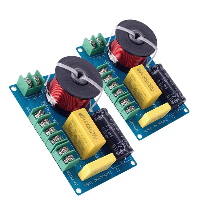200W 3-Way Audio Hifi Filter Circuit Board Stereo Speaker Crossover Filters Treble/Alto/Bass 3 Unit Frequency Dividers