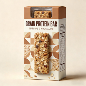 Caja de Cartón Reciclable Ecológica para Barras de Proteína, <span class=keywords><strong>Chocolate</strong></span> y Granos, Caja de Embalaje de Papel con Logotipo Personalizado para Dulces, Bocadillos y Alimentos - Product Image 1