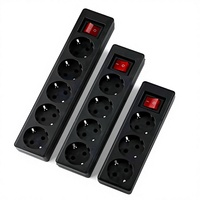 Multiprise européenne avec interrupteur, câble en cuivre pur, 1800W 250V, pour l'Allemagne et la Russie, usage domestique et commercial