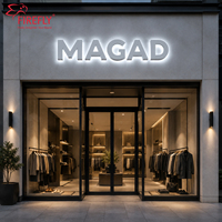 Letras 3D Personalizadas con Retroiluminación LED, Letrero de Acero Inoxidable con Halo Luminoso, Letrero Comercial para Tienda o Negocio