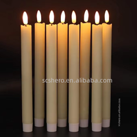 Bougies coniques blanches sans flamme scintillantes avec télécommande 10 touches, à piles, LED, en cire véritable, modernes, pour Pâques, Noël, décoration intérieure