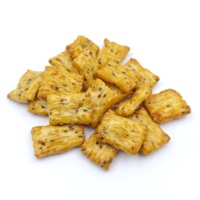 Galletas de Arroz con Salsa de Soja y Sésamo Negro Horneadas con Poco Aceite, Suministro de Fábrica, Bocadillos de Arroz Salados Estilo Japonés, Sabor Personalizado