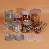 Vente en gros de canettes en plastique transparent PET de 330 ml, 500 ml et 650 ml pour boissons avec couvercles faciles à ouvrir