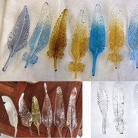 Lustre en verre artisanal en forme de feuille, projet personnalisé d'éclairage décoratif pour hall d'hôtel, villa, escalier et atrium