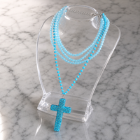 Collier pendentif croix gothique, collier ras du cou à franges multicouches pour femmes, style grunge audacieux