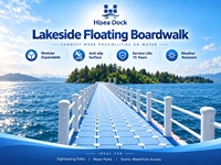 Plateforme flottante modulaire en plastique pour aquaculture, passerelle, quai, ponton, pont, amarrage de kayaks et de bateaux rapides - Haute étanchéité