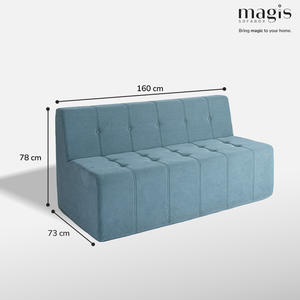 Sofá Modular Cuadrado Retro Comprimido para Sala de Estar, Convertible, Casual y de Lujo - Product Image 2