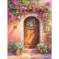 Kit de peinture par numéros DIY pour la maison, en lin imprimé pastoral, style paysage, peinture acrylique, personnalisable