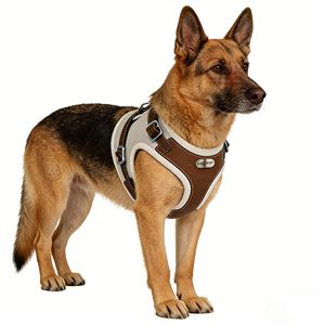 สายรัดสุนัขแบบสะท้อนแสงแบบไม่ดึงพร้อมที่จับ - เสื้อกั๊กบุนวมแบบปรับได้สำหรับการเดิน ฝึกสุนัขขนาดกลางและขนาดใหญ่ - Product Image 6