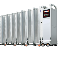 Porte pliante en alliage d'aluminium, porte pliante automatique, porte à commande à distance sans fil, porte de sécurité à écran LED, porte extérieure industrielle