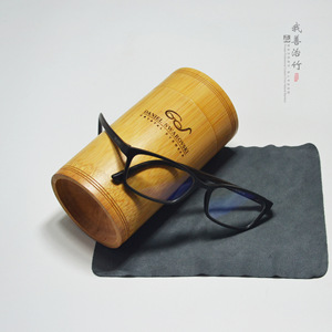 Bamboo Eyeglass Case Round Carbonized Color For Eyeglasses Storage Tube JY 03 - Product Image 5