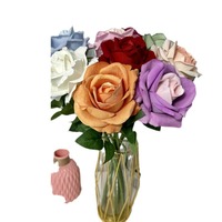 Petites roses artificielles en velours à branche unique, nouveau style, pour bouquets de mariée, décorations de mariage à domicile, fleurs artificielles prêtes à être expédiées