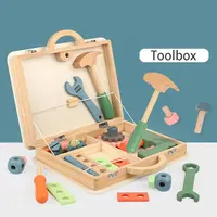 Caja de madera para juegos de rol para niños, Kit de herramientas de construcción educativo, bricolaje, creativo