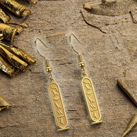 Boucles d'oreilles pendantes personnalisées Gaovo avec nom hieroglyphique égyptien, plaqué or 18 carats, acier inoxydable, bijoux tendance unisexe, cadeau pour femme