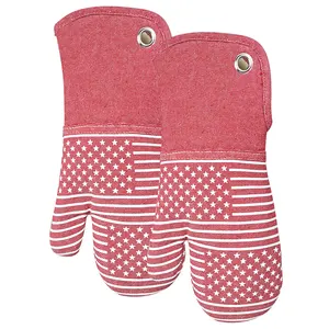 Custom Kitchen Silicone Non Slip And Heat Resistant Oven Mitt For Cooking Baking BBQ Chef Oven Glove