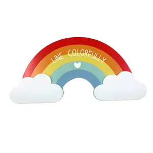 Wholesale Cute Rainbow Home Kid Wood Decorative Sign Wall Mounted MDF Love Wooden Hanging Plaque