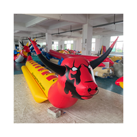 Cavalier gonflable commercial tube remorquable taureau gonflable jouet d'eau bateau banane pour la navigation de plaisance
