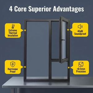 Portes et <span class=keywords><strong>fenêtres</strong></span> à battants en <span class=keywords><strong>aluminium</strong></span> à rupture de pont thermique, triple vitrage, double vitrage, pour maison passive, à haute efficacité énergétique - Product Image 4