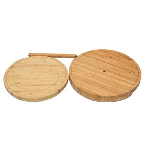 Wooden three-tier round food tray, bamboo and wood desktop egg tart cake nut and candy <b>plate</b>, multi-layer pastry display <b>rack</b> - Product Image 5