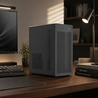 Boîtier PC Mid-Tower avec fenêtre latérale A3-mATX, disposition personnalisable, espace GPU de 415 mm, prend en charge les radiateurs de 360 mm, en acier et plastique noir