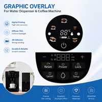 Autocollant graphique personnalisé découpé sur mesure pour panneau de commande, imprimé pour affichage de machine à café, autocollant auto-adhésif, service ODM OEM