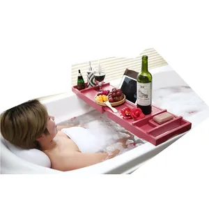 Luxury wood nordic folding bathtub tray shower tray bamboo bath tub caddy tray