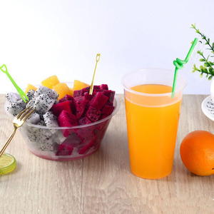 Ensemble <span class=keywords><strong>de</strong></span> 5 bols à fruits et à collations et 500 ml <span class=keywords><strong>de</strong></span> gobelets <span class=keywords><strong>en</strong></span> <span class=keywords><strong>plastique</strong></span>, bols à emporter, ensemble <span class=keywords><strong>de</strong></span> vaisselle portable avec couvercle, pailles et fourchettes - Product Image 5
