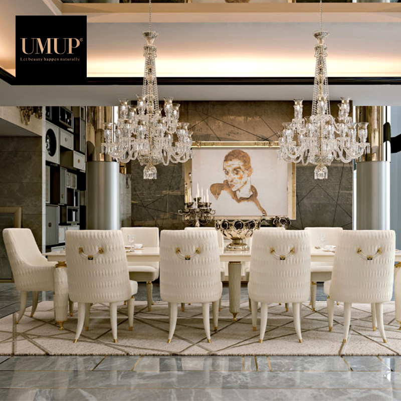 Chaises de salle à manger en cuir blanc, pour banquet de mariage, chaise de luxe de style italien moderne