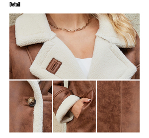 Nuovo Cappotto Giacca da <span class=keywords><strong>Donna</strong></span> all'Ingrosso Corto <span class=keywords><strong>in</strong></span> Ecopelliccia Effetto Teddy <span class=keywords><strong>in</strong></span> <span class=keywords><strong>Pelle</strong></span> Scamosciata Taglie Forti Caldo Invernale - Product Image 5