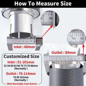 Puntas de escape universales de fibra de carbono, silenciador de escape de rendimiento, silenciador de escape personalizado para coche, Punta trasera, logotipo personalizado - Product Image 6