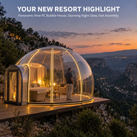 Cliffside Resort Panoramic PC Bubble House, dôme de glamping de luxe en plein air avec une magnifique lueur nocturne et une installation rapide