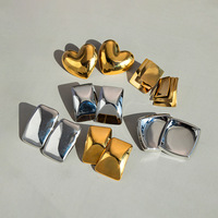 Oorbellen van roestvrij staal, vierkant, geometrisch, met rivet-studs, verkleuringsvrij, luxe statement sieraden voor vrouwen