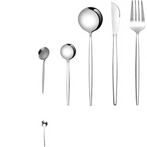Black Stainless Steel Flatware Set <b>Mirror</b> Polished Reusable Elegant <b>Camping</b> Dinnerware - Product Image 4