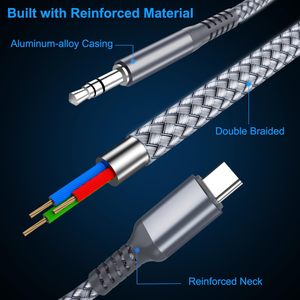 Dajiang OEM Tùy Chỉnh USB C Headphone Dây Phụ Trợ Loại C Để <span class=keywords><strong>3.5Mm</strong></span> Nam Âm Thanh Cáp Cho Điện Thoại Di Động - Product Image 2